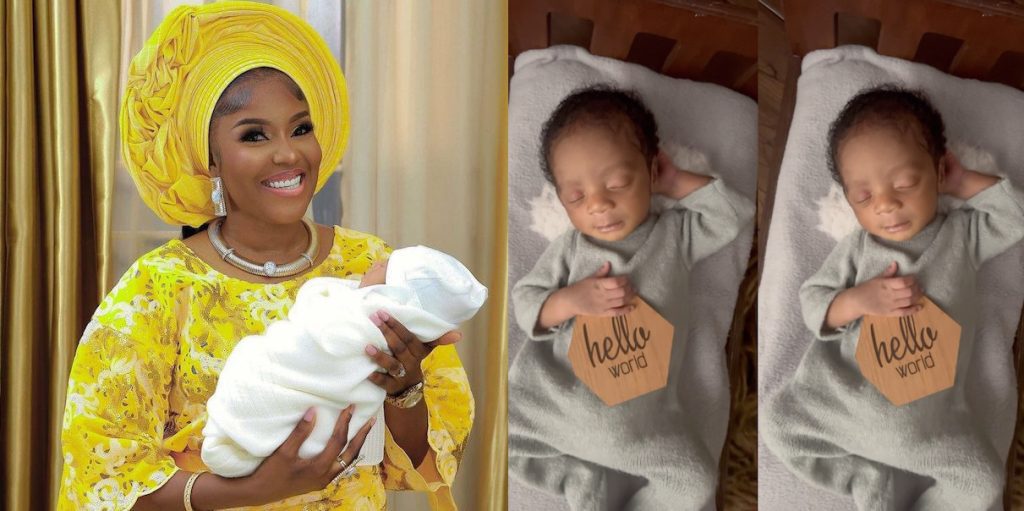 Actress biola adebayo unveils her baby’s full face