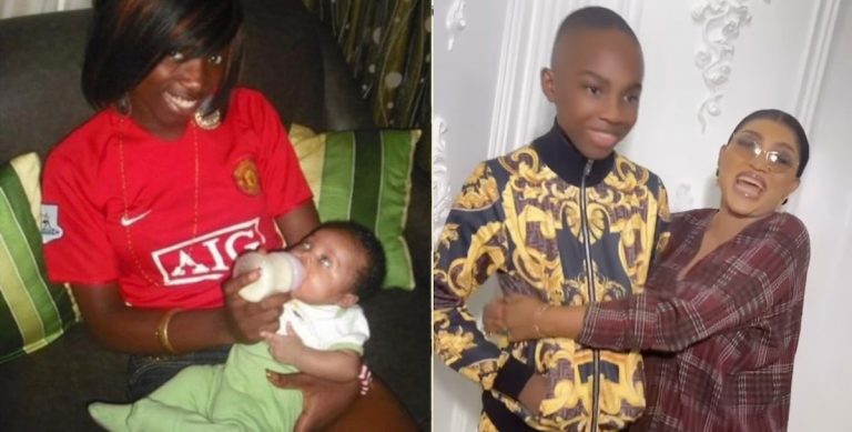 “he is now forming big boy”- mercy aigbe tease son as she shares epic throwback photo