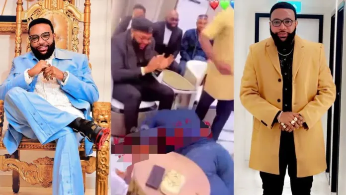 I can never ever do this to any man – video trends as man bows to k! Ss billionaire e-money’s hands and feet (watch)