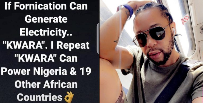 I heard fornication in kwara can generate electricity to power nigeria and other african countries, is this true? - sunkanmi asks fans?