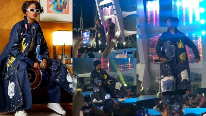 “she is full of energy” – video of comedian kiekie performing with macaroni on stage as the host sparks reactions (watch)