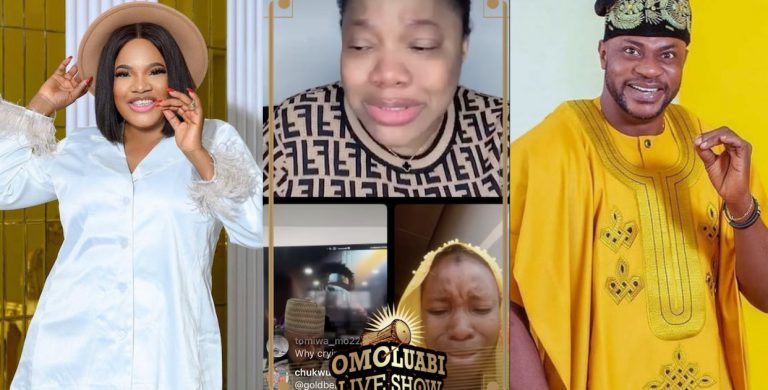 Struggling woman burst into tears as toyin abraham, odunlade adekola gives her 400k naira to support her business on ig live show