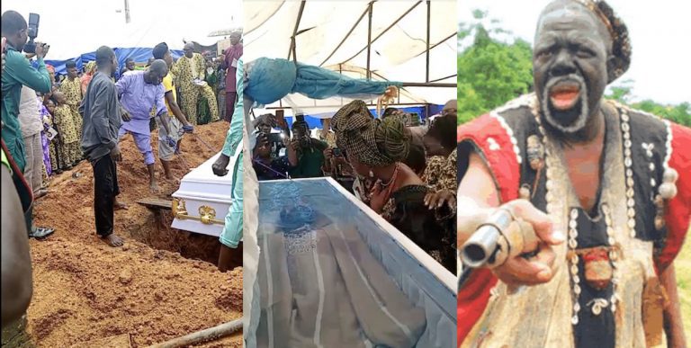 Tears flow as popular veteran actor, fadeyi oloro buried in ogun state