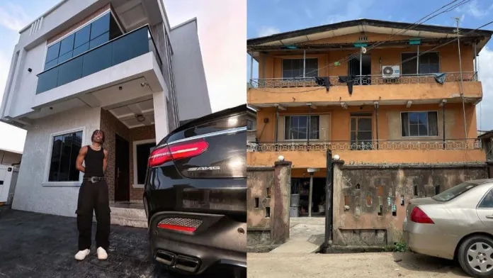 “came a really long way, grateful” – singer ckay buys palatial mansion, shares picture of old apartment (photos)