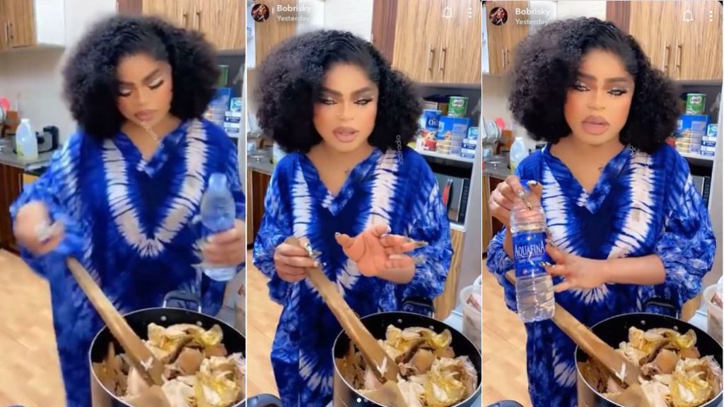 I use only table water to cook not tap or sachet water crossdresser bobrisky brags video | the9jafresh