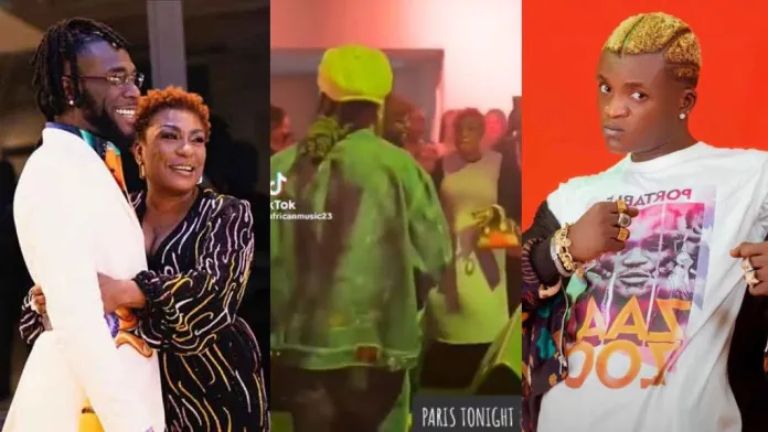 Moment burnaboy and his mother vibe to singer portable hit song “zazoo zeh” in paris (video)