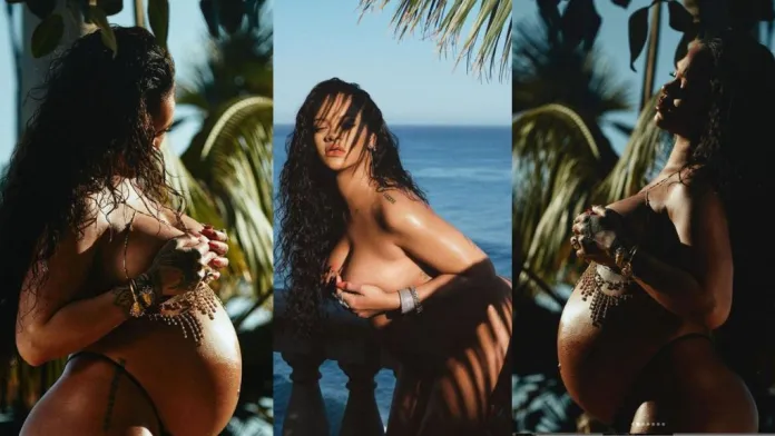 Singer rihanna causes commotion online as she releases stunning maternity shoot (photos)