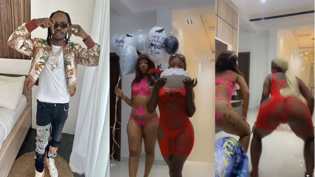 “this gender has no dignity” – reactions as endowed ladies play dirty with naira marley in spirit of birthday celebration (video)