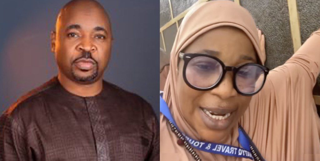Actress kemi korede shower prayer on mc oluomo as she touches the holy house of kabba | the9jafresh