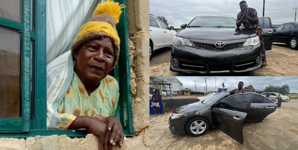 Congratulations pour as pastor agbala gabrile raised fund and acquire a car for veteran actor pariolodo finally becomes a car owner | the9jafresh