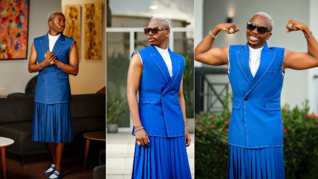 Influencer enioluwa stirs reactions as he rocks pleated skirt in new photos | the9jafresh