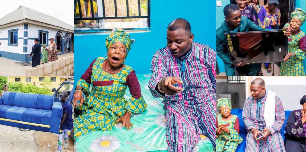 Sets of chairs a bed a fridge and many more. See how pastor agbala gabriel furnishes iya gbokans house 1 | the9jafresh